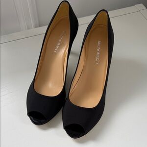 Bruno Magli Classic Black Peep Toe Heels